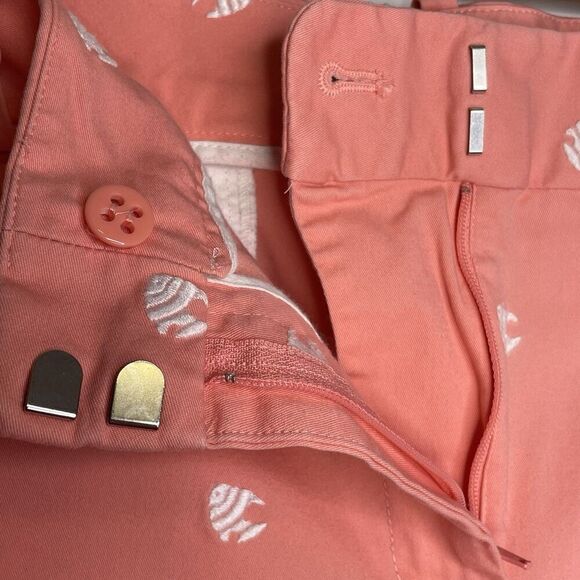 Talbots Women Cotton Spandex Shorts ResortWear VacationBeach Embroidered Fish 14 - Picture 8 of 11
